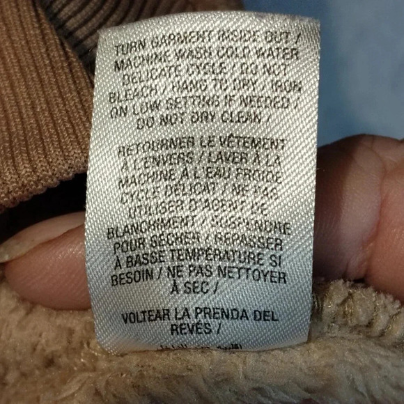 Ardene Tan Warm &  Fuzzy Long Sleeve Teddy Hoodie in Size Small - Picture 5 of 10